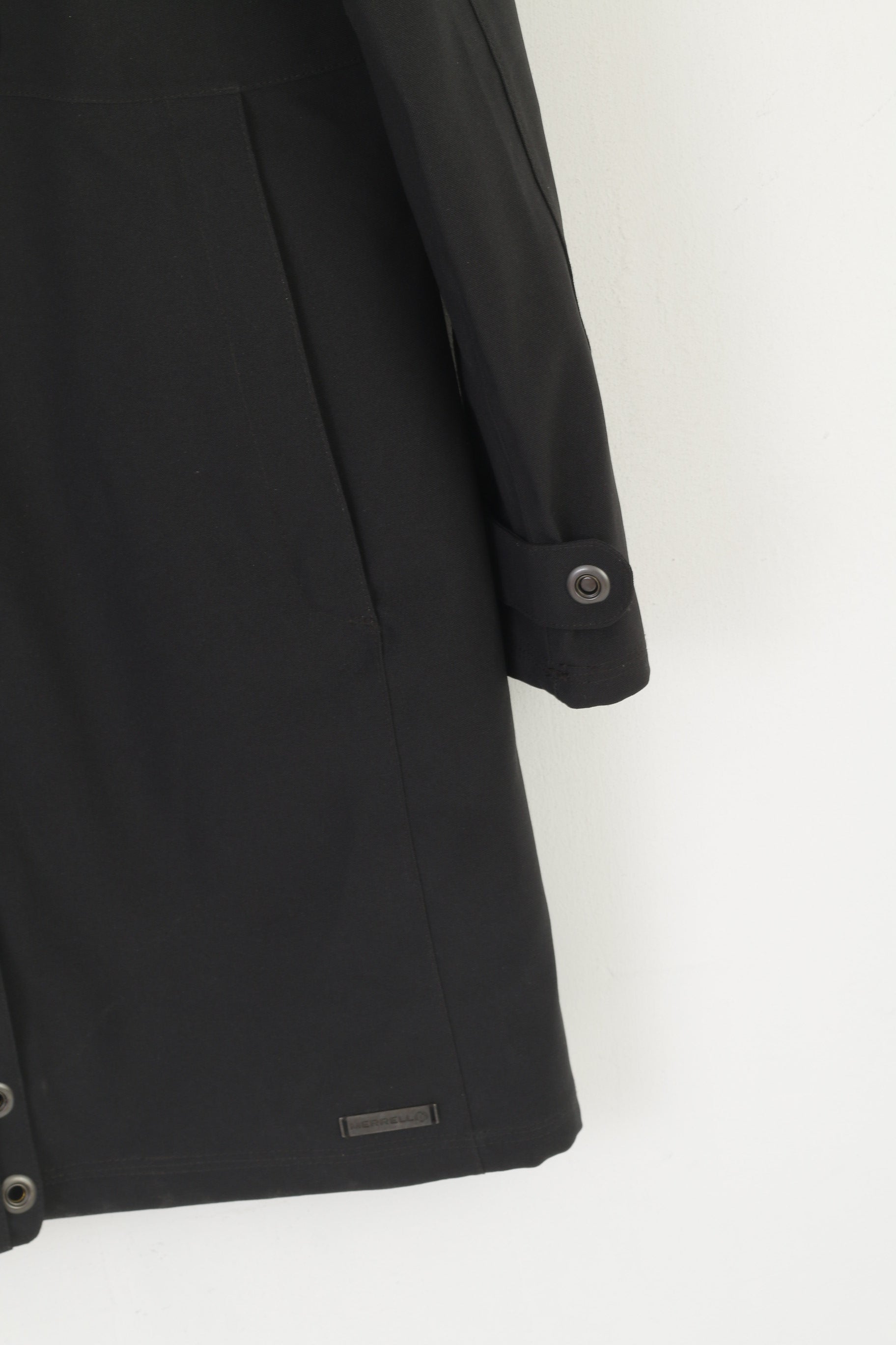 Merrell Women M (S) Coat Black Opti-Shell Rainproof Zip Up Hooded Outdoor Top