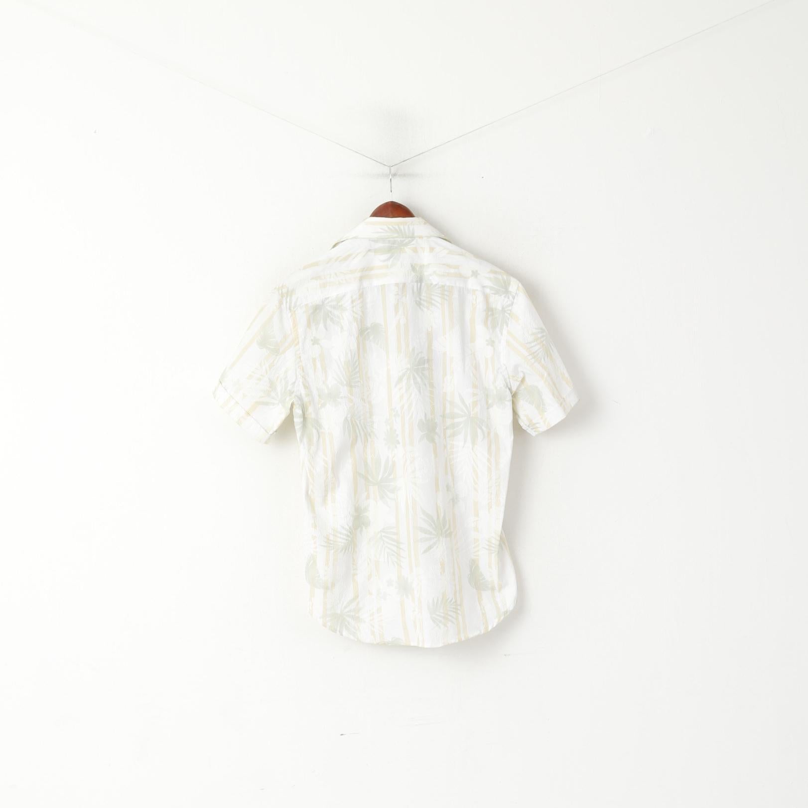 New La Martina Men L Casual Shirt Cream Cotton Buenos Aires Argentino Polo Gear Top
