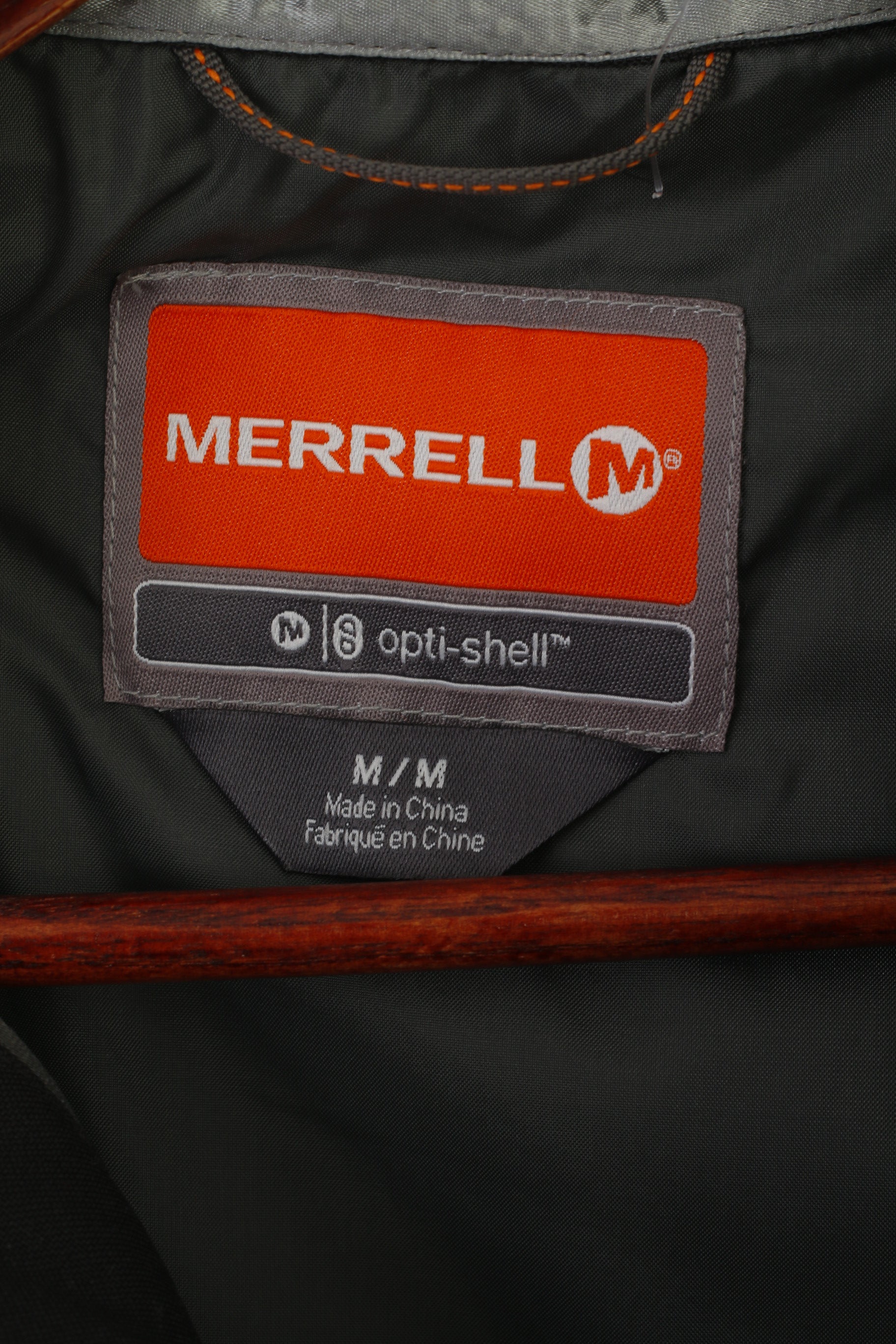 Merrell Women M (S) Coat Black Opti-Shell Rainproof Zip Up Hooded Outdoor Top