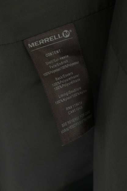 Merrell Women M (S) Coat Black Opti-Shell Rainproof Zip Up Hooded Outdoor Top