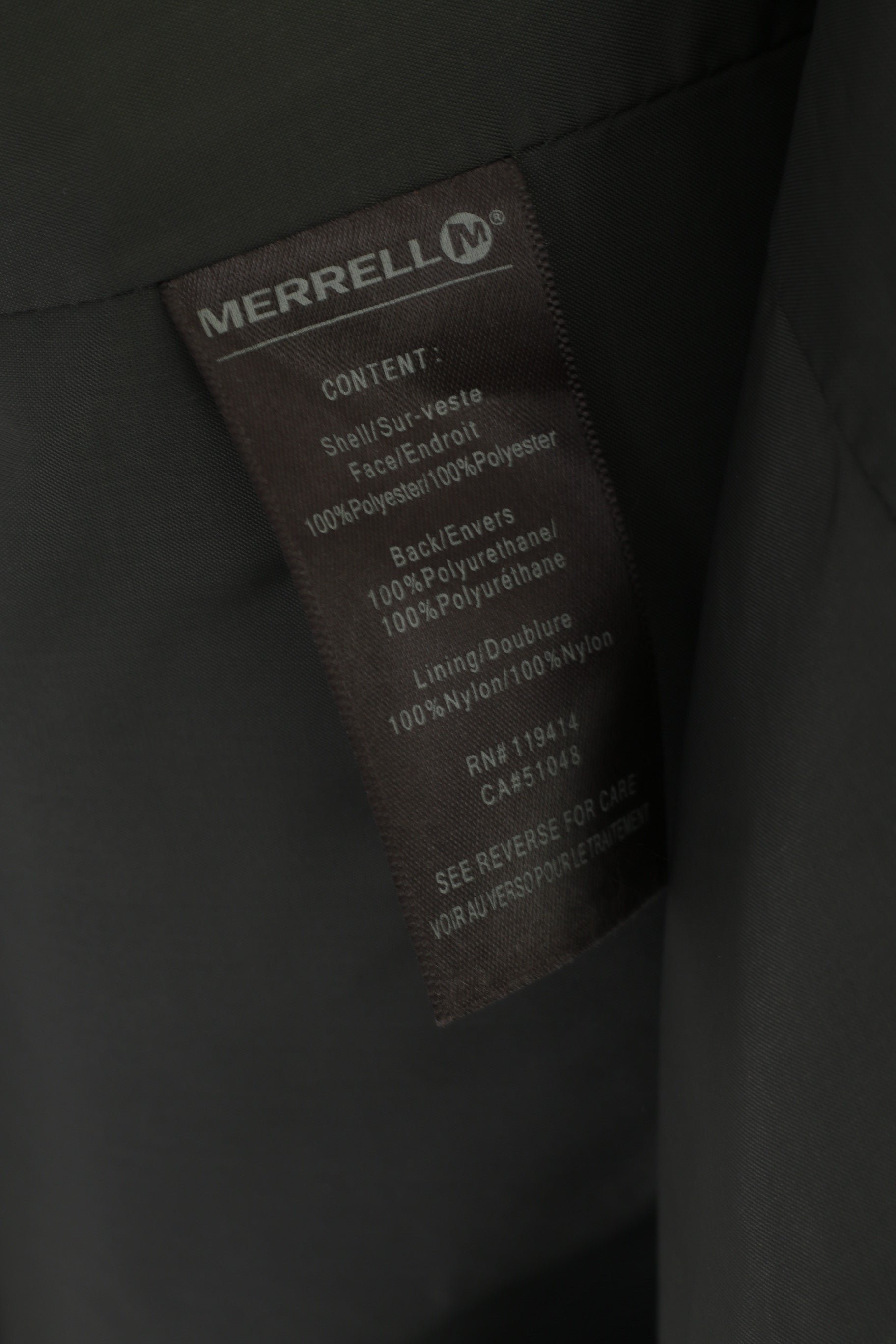 Merrell Women M (S) Coat Black Opti-Shell Rainproof Zip Up Hooded Outdoor Top