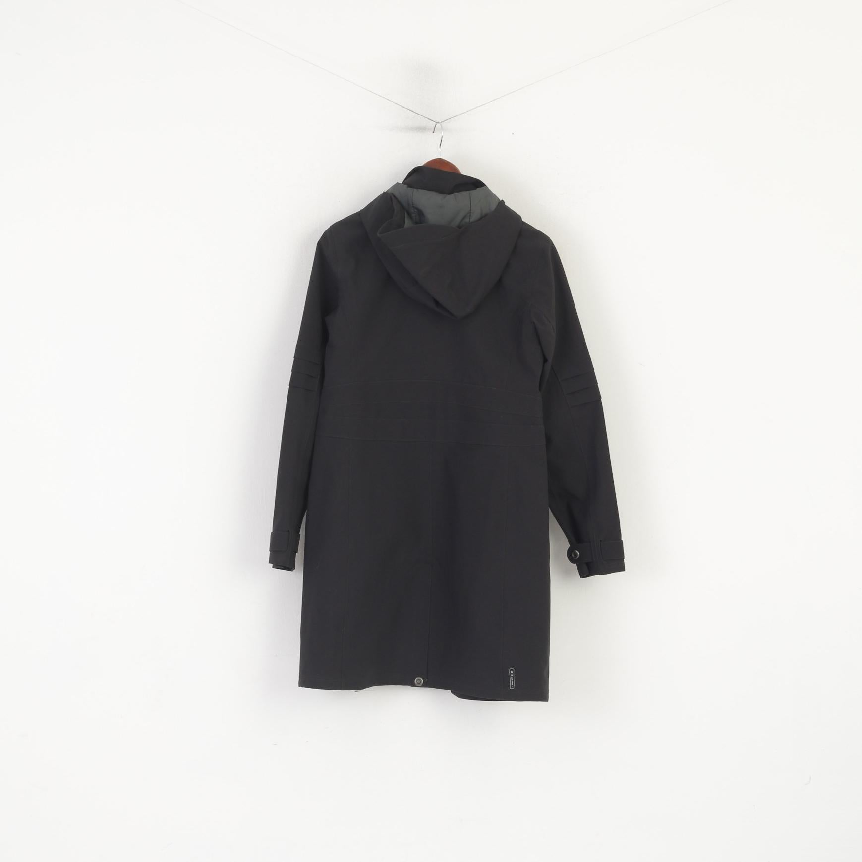 Merrell Women M (S) Coat Black Opti-Shell Rainproof Zip Up Hooded Outdoor Top