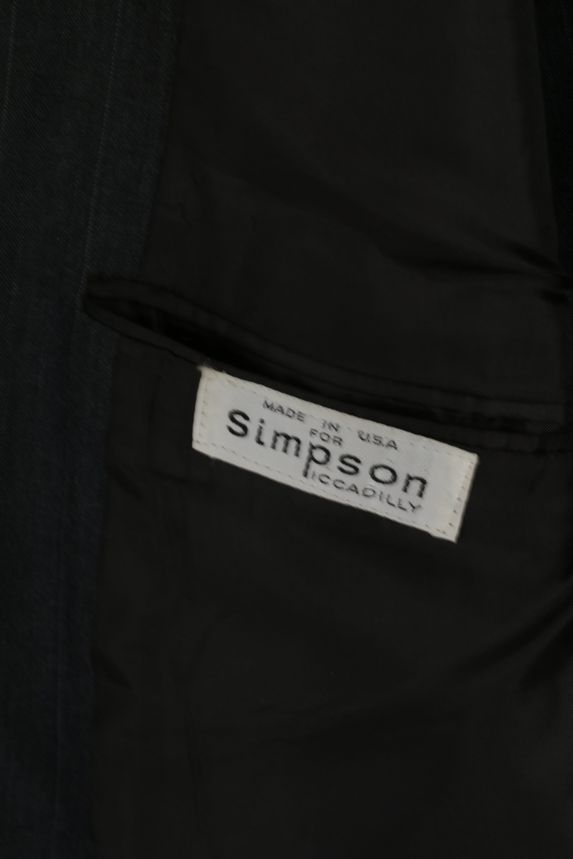 Simpson Piccadilly Blazer 42 pour homme Gris foncé USA Veste à simple boutonnage