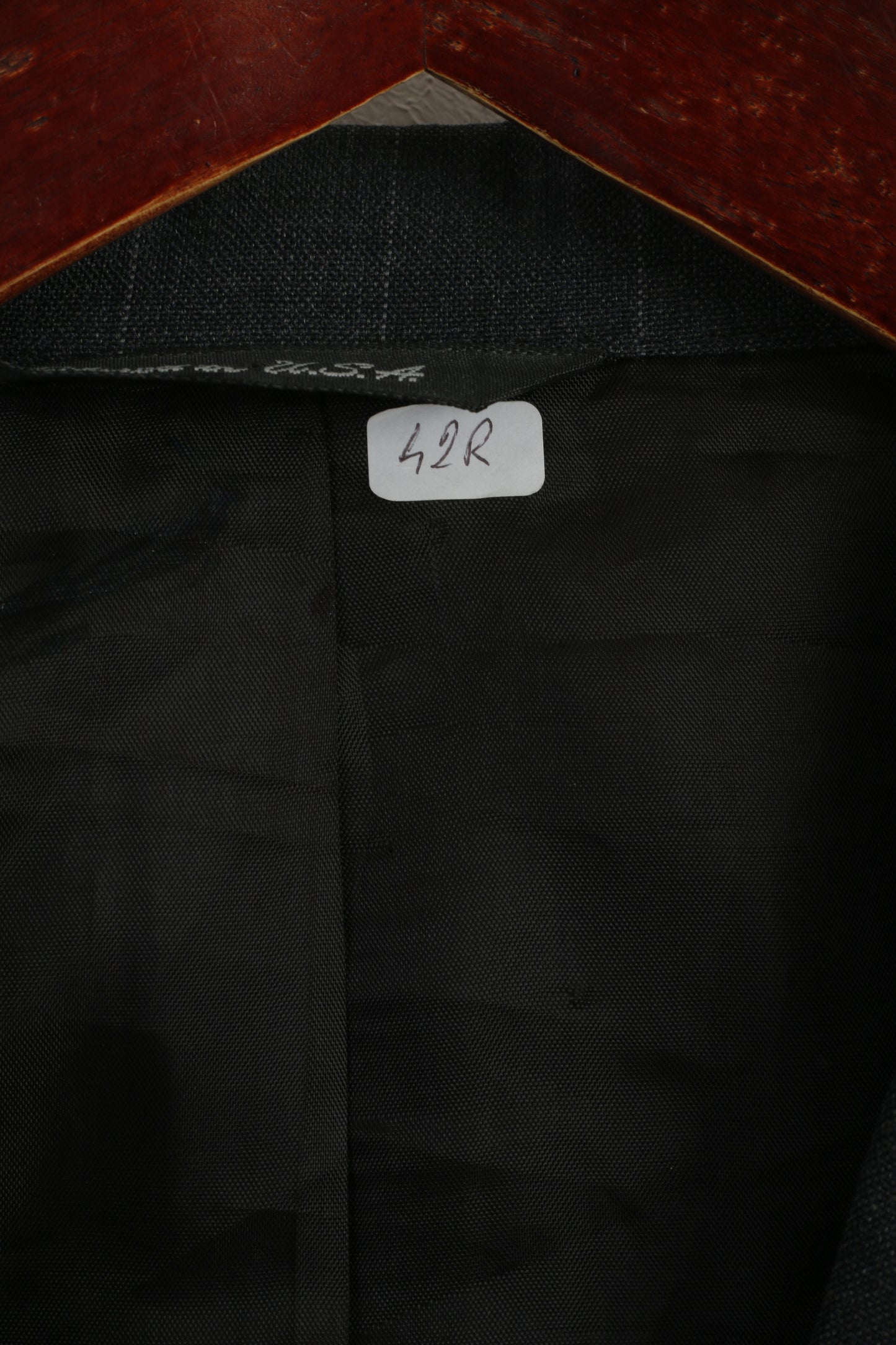 Giacca monopetto Simpson Piccadilly da uomo 42 Blazer grigio scuro USA