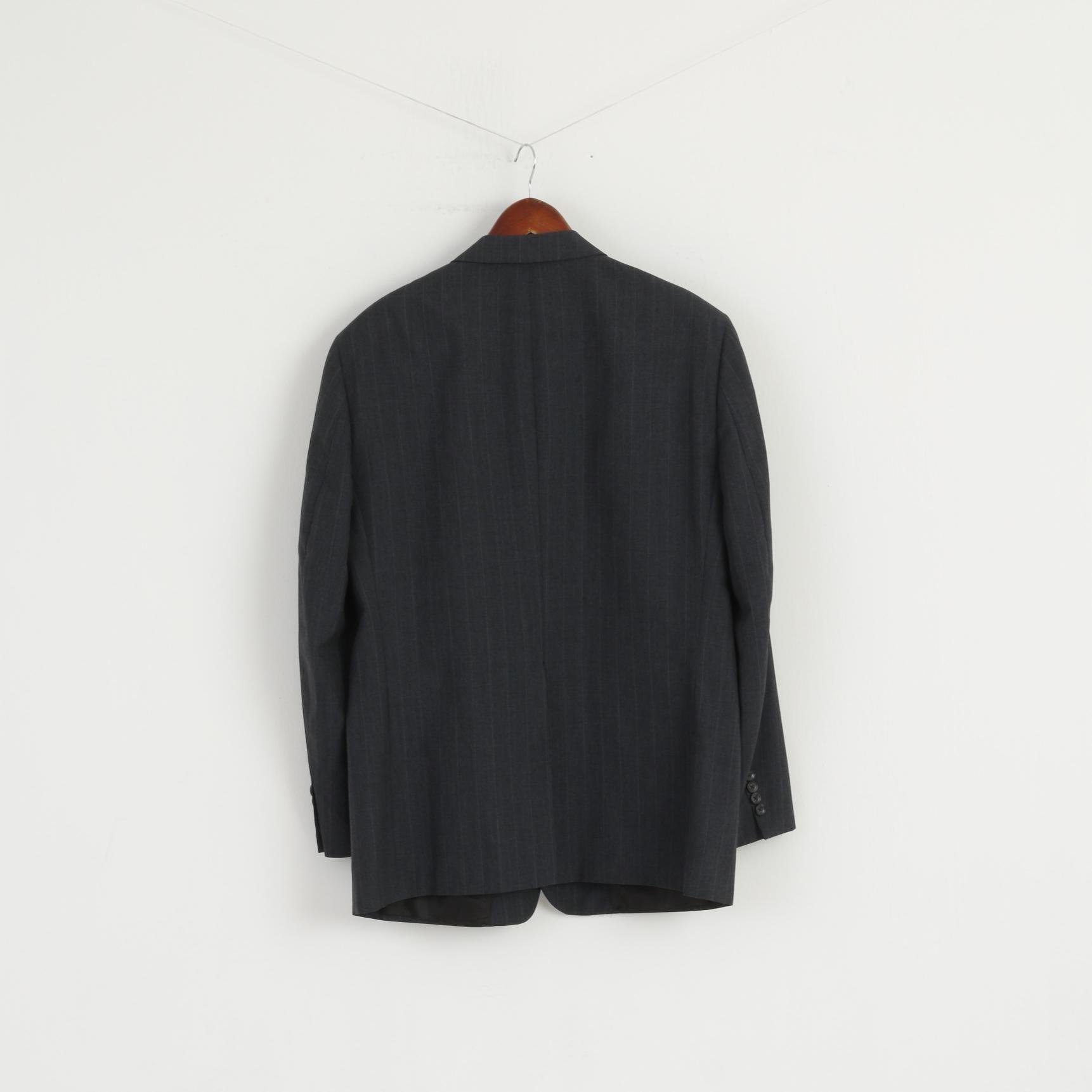 Giacca monopetto Simpson Piccadilly da uomo 42 Blazer grigio scuro USA