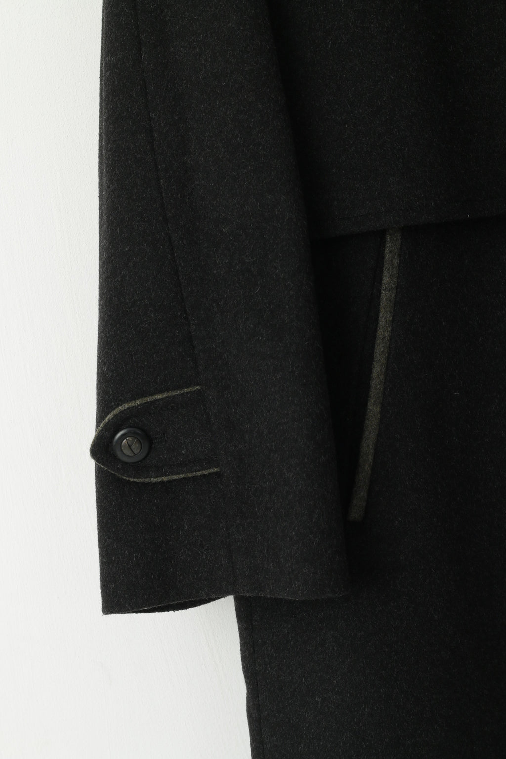 C&amp;A Femmes 12 S Manteau Noir Laine Alpaga Tonale Loden Tyrol Haut Simple Boutonnage