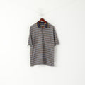 Claudio Campione Homme L Polo Marine Rayé Coton Vintage Classique Rétro Haut