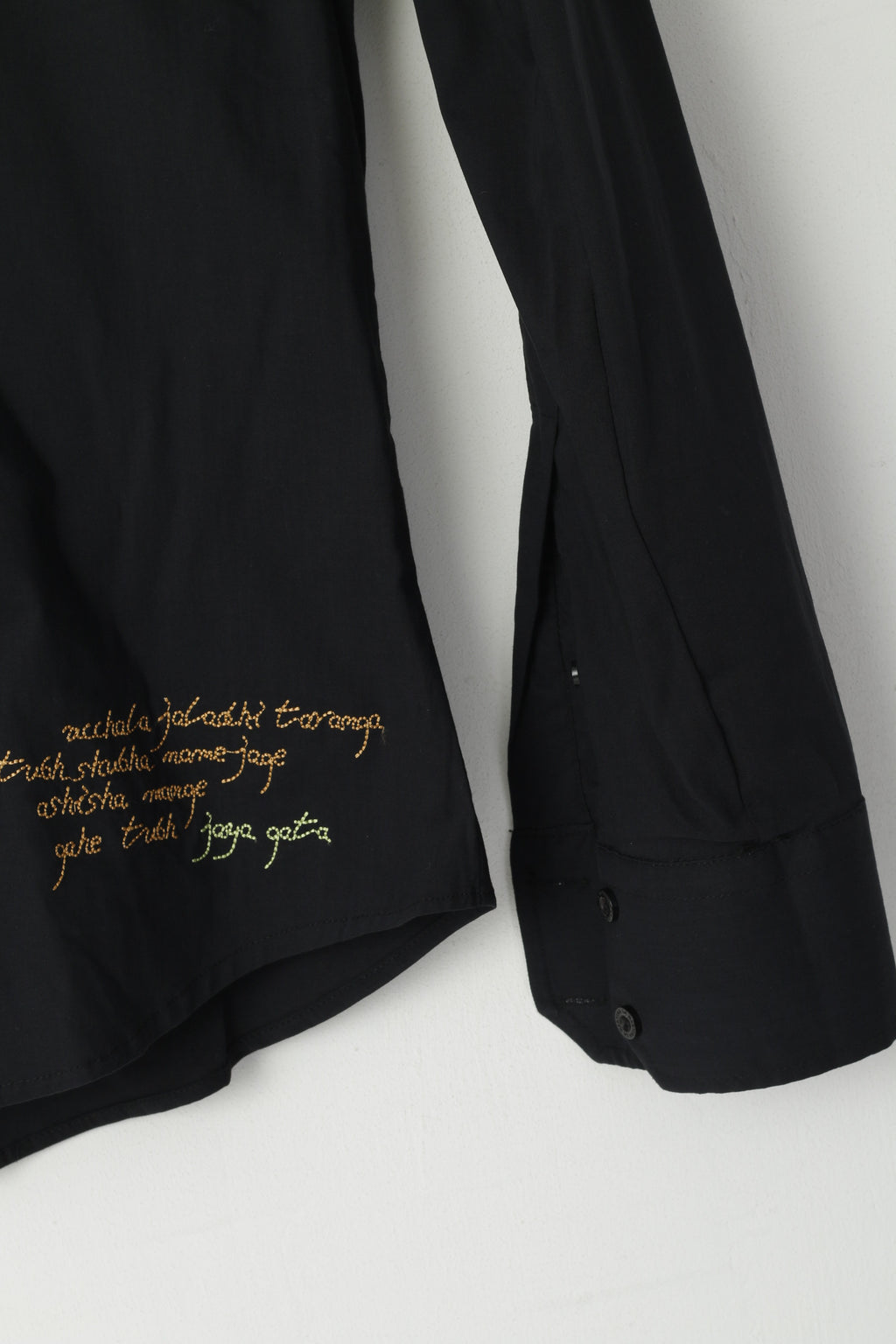 La Martina Chemise décontractée pour femme Polo en coton noir Coupe Argentino Haut à manches longues