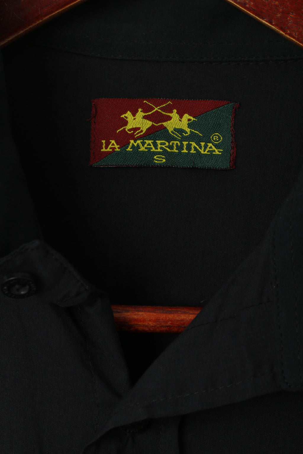 La Martina Chemise décontractée pour femme Polo en coton noir Coupe Argentino Haut à manches longues