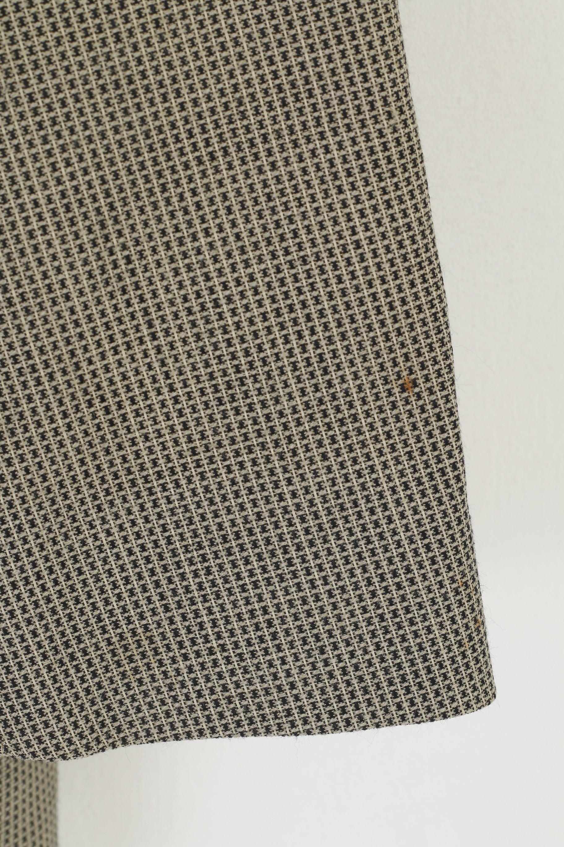 Massimo Datti Men 52 42 Blazer Grey Italy Wool Vintage Micro Check Banero Single Breasted Shoulder Pads Jacket