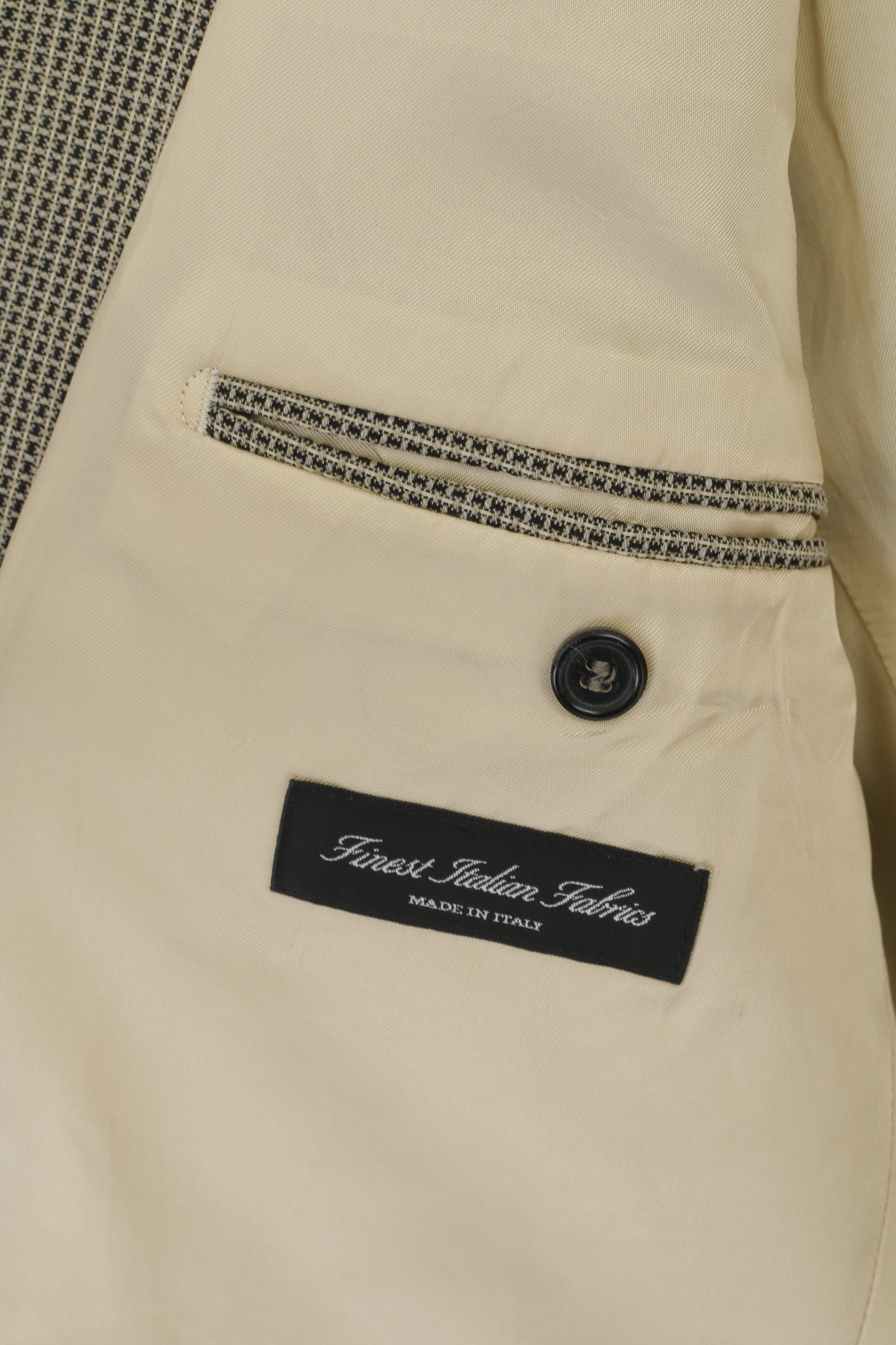 Massimo Datti Men 52 42 Blazer Grey Italy Wool Vintage Micro Check Banero Single Breasted Shoulder Pads Jacket