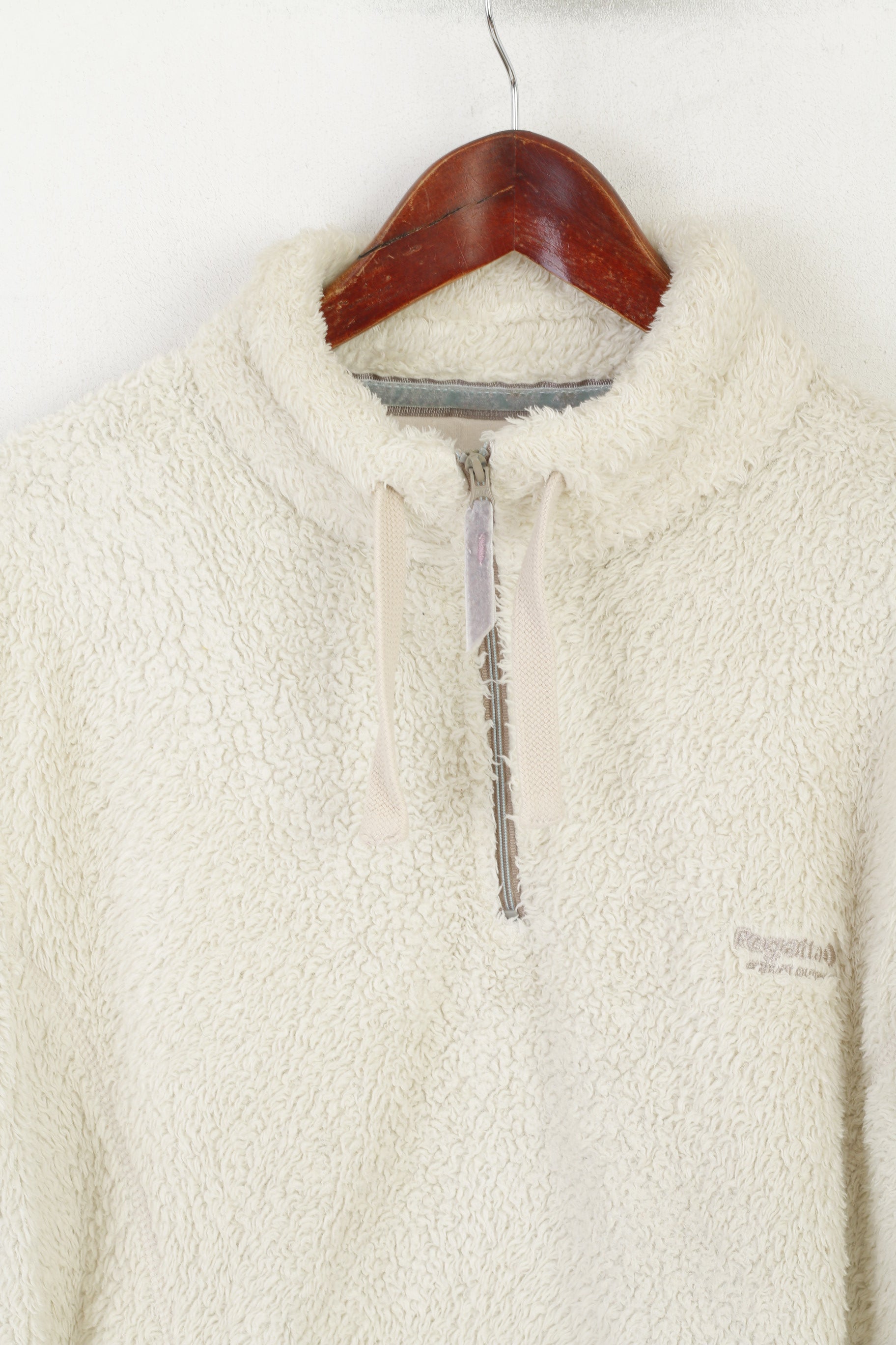 Regatta Women 16 42 XL Fleece Top Beige Fluffy Sweatshirt Zip Neck Soft Blouse