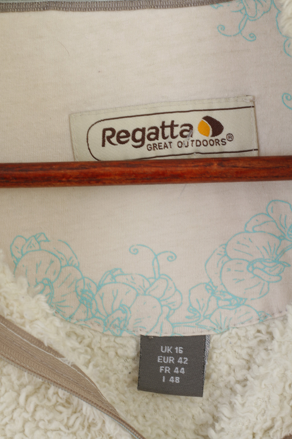 Regatta Women 16 42 XL Fleece Top Beige Fluffy Sweatshirt Zip Neck Soft Blouse