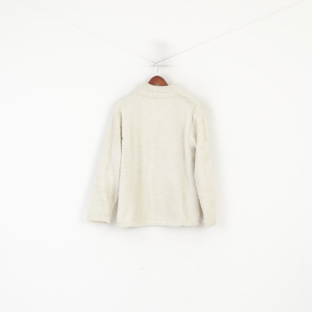 Regatta Women 16 42 XL Fleece Top Beige Fluffy Sweatshirt Zip Neck Soft Blouse
