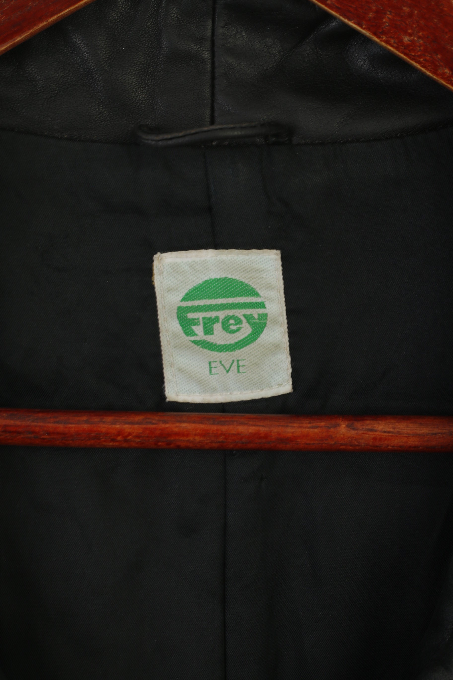 Frey Eve Femmes 40 M Veste En Cuir Noir Vintage Épaulettes Bomber Doux Haut Rétro