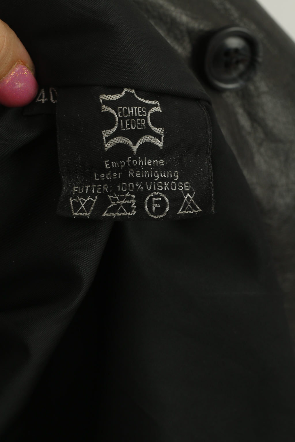 Frey Eve Femmes 40 M Veste En Cuir Noir Vintage Épaulettes Bomber Doux Haut Rétro