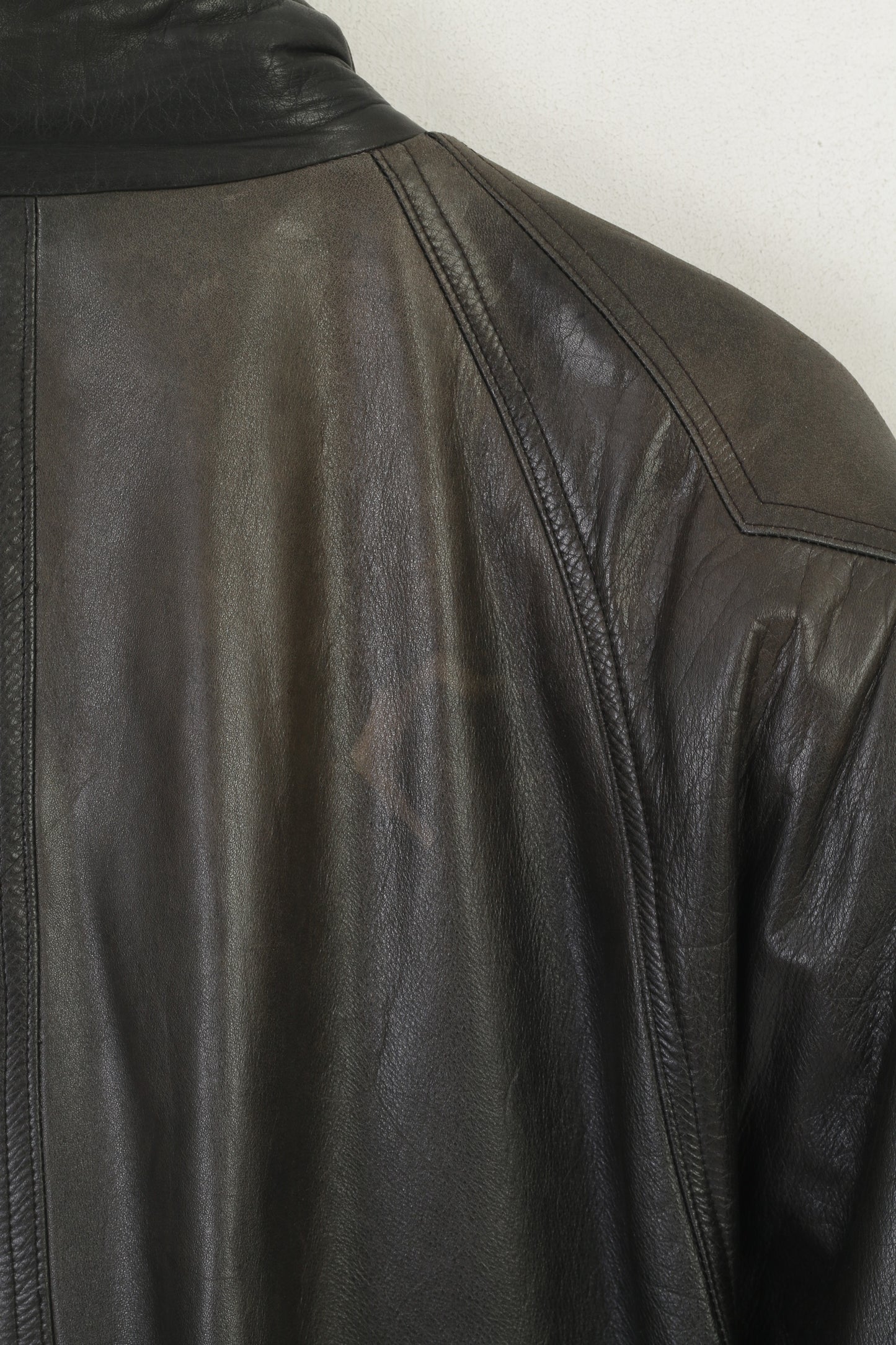 Frey Eve Women 40 M Jacket Black Leather Vintage Shoulder Pads Bomber Soft Retro Top