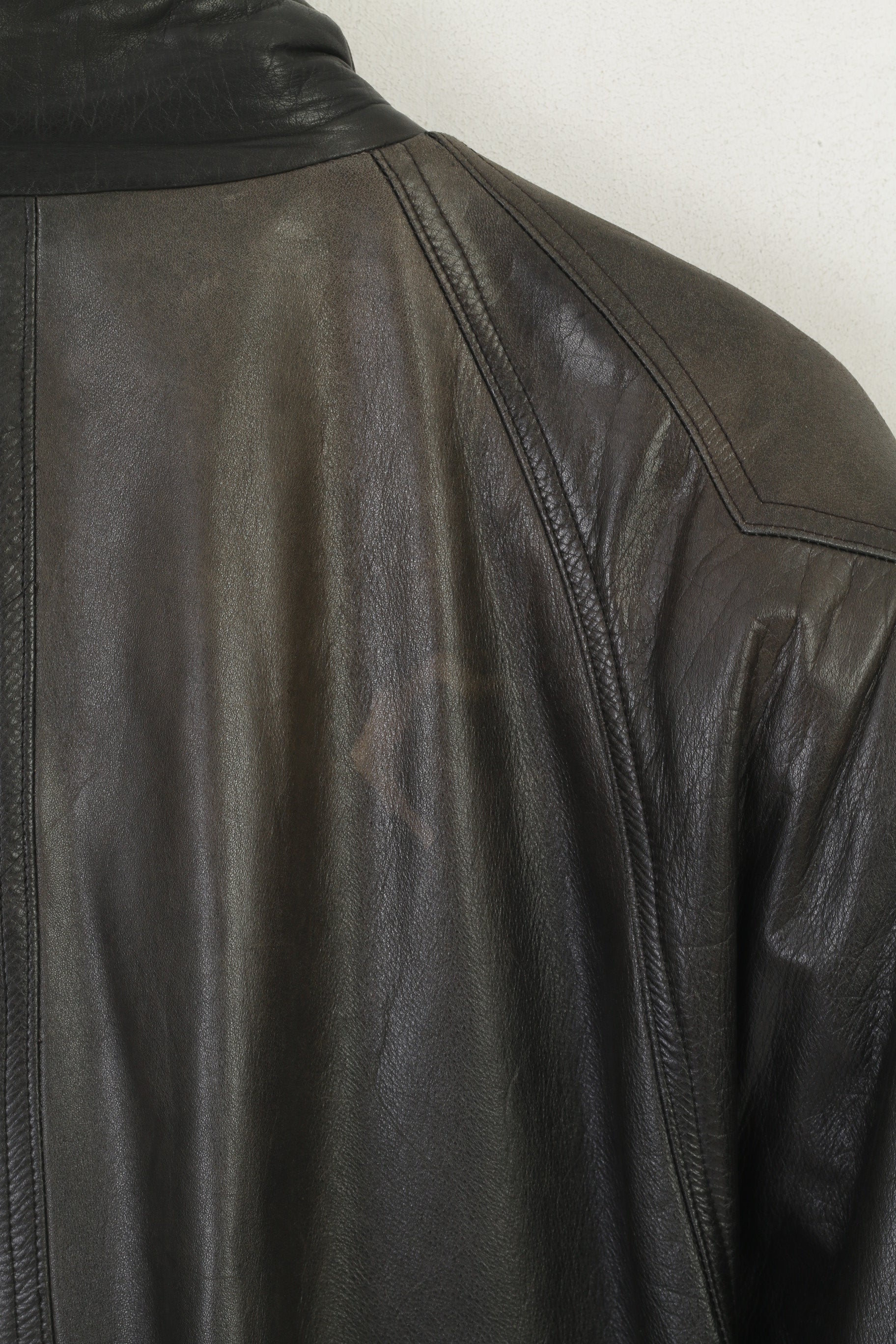 Frey Eve Femmes 40 M Veste En Cuir Noir Vintage Épaulettes Bomber Doux Haut Rétro