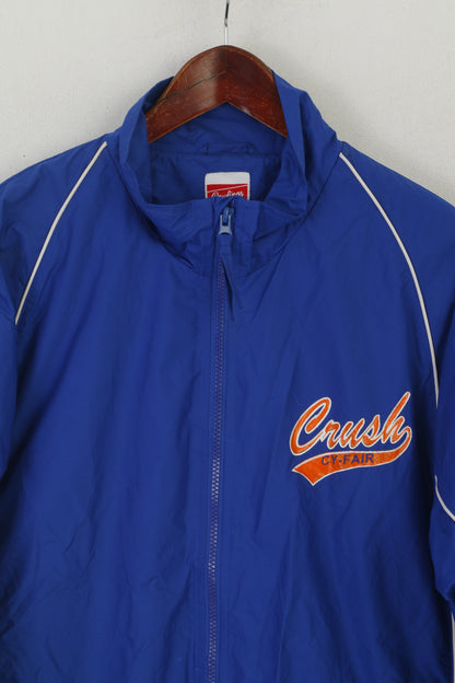 Rawlings Men L Jacket Blue Nylon Waterproof Vintage Crush Cy-Fair Baseball Top