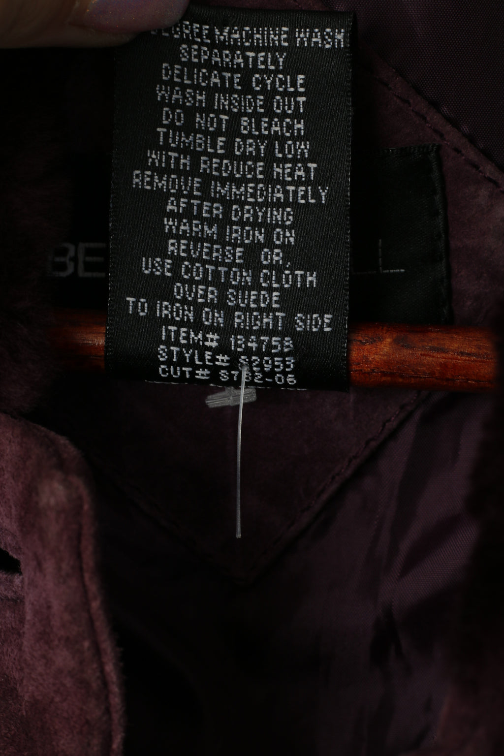 BETH TERRELL Veste M pour femme en cuir violet avec bordure en fausse fourrure et haut à simple boutonnage