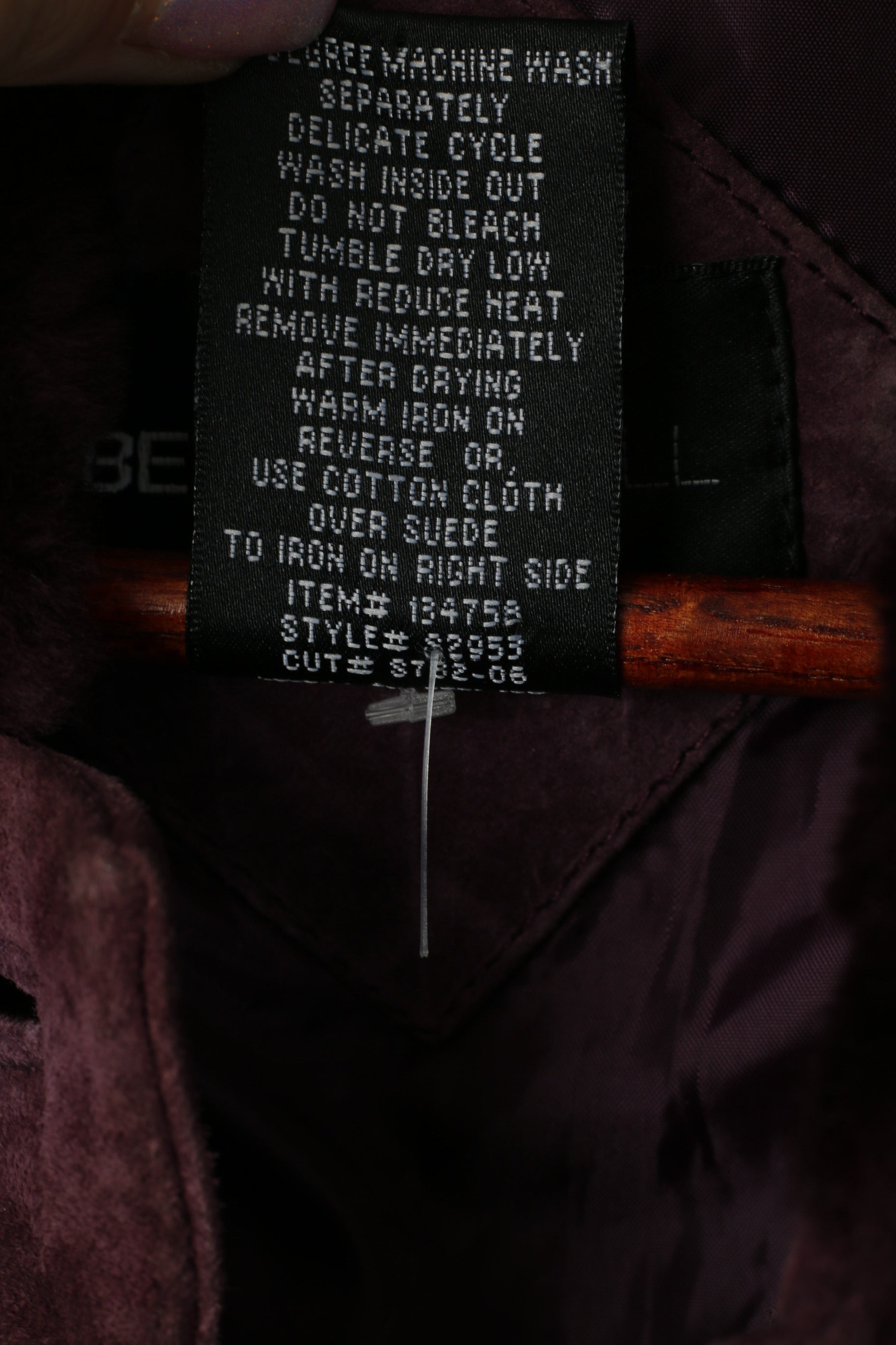 BETH TERRELL Veste M pour femme en cuir violet avec bordure en fausse fourrure et haut à simple boutonnage