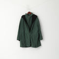 vintage Femmes 18 44 XXL Manteau Vert Laine Coton Veste Oversize à Capuchon
