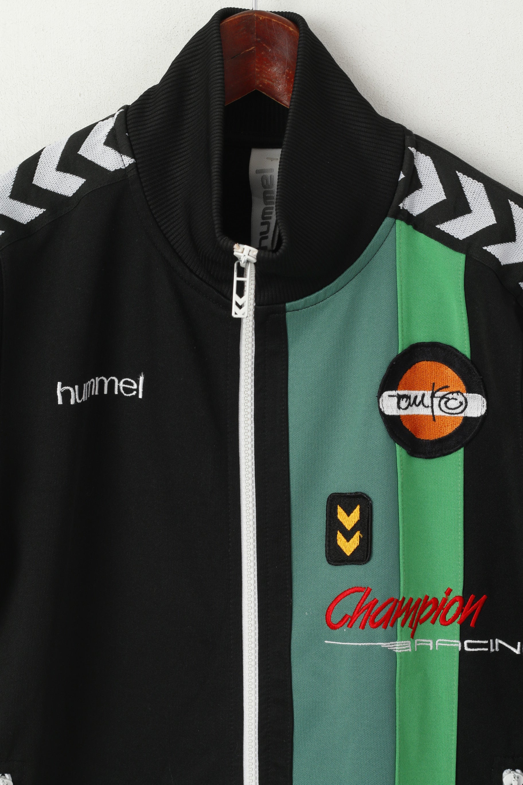 Felpa Hummel da donna nera lucida Champion Racing #7 Retro Track Top
