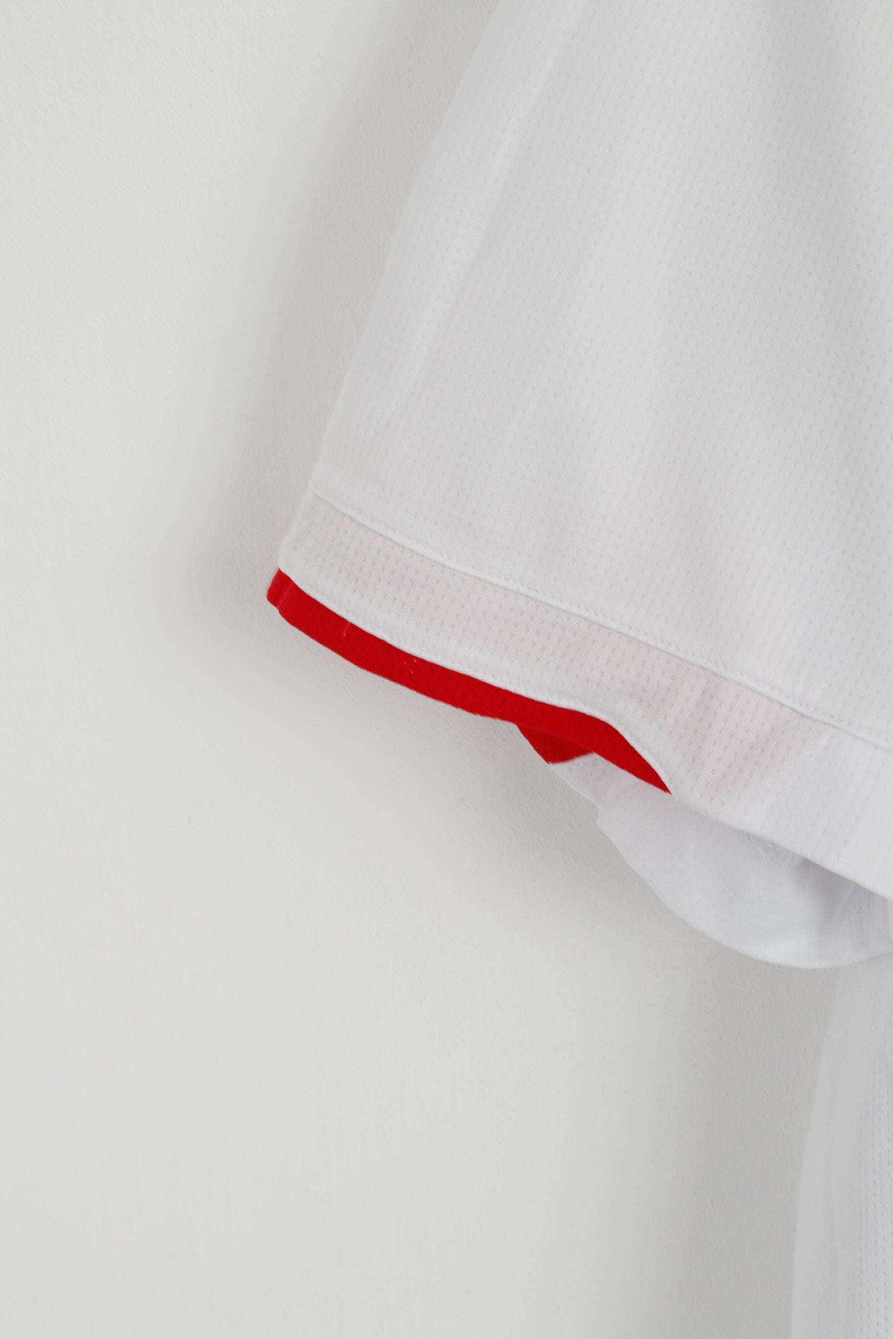 Fila Men L Polo Shirt White Polyester Short Sleeve Detailed Buttons Top