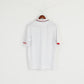 Fila Men L Polo Shirt White Polyester Short Sleeve Detailed Buttons Top