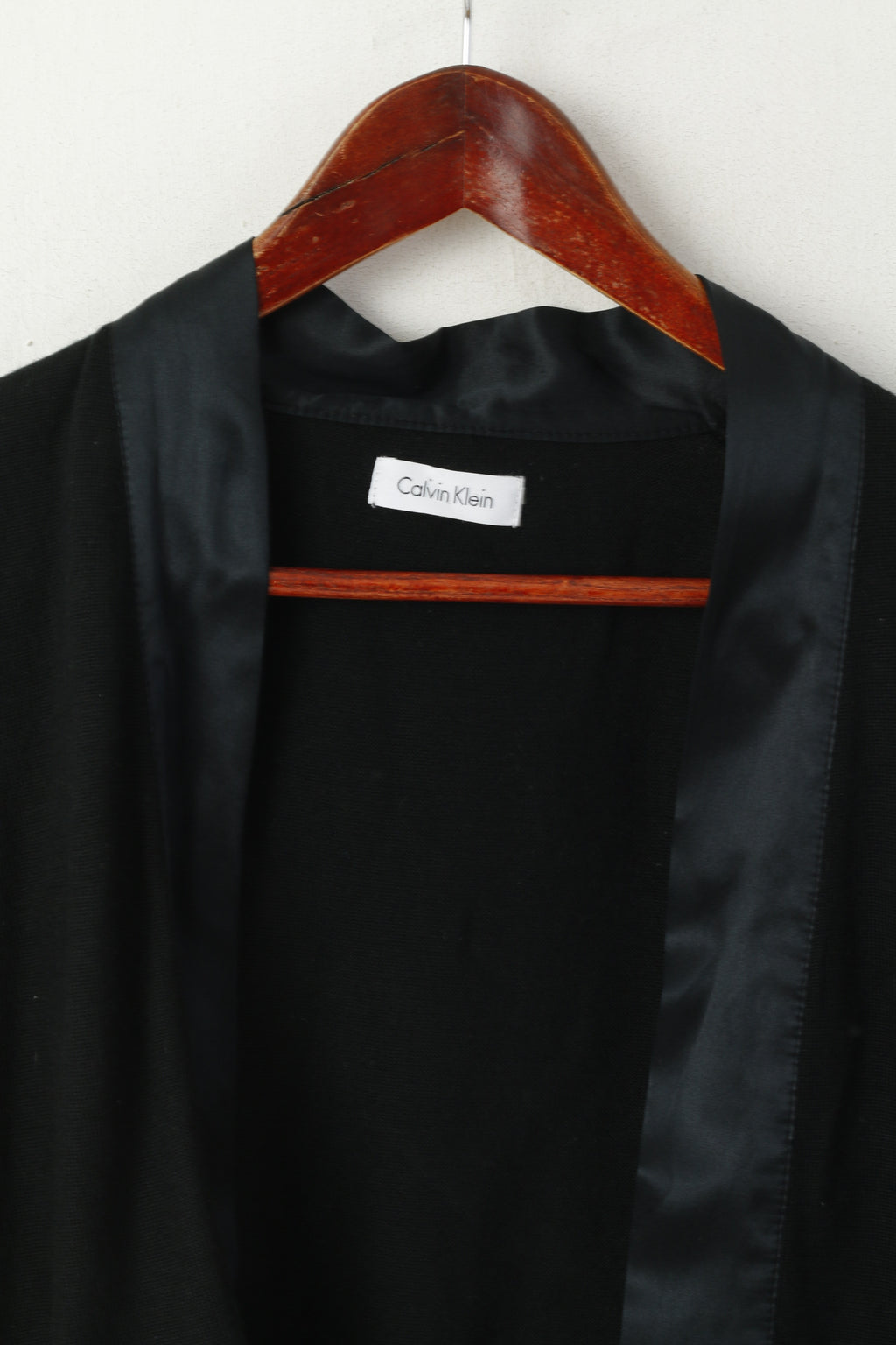 Calvin Klein Femmes M Pull Boléro Noir Laine Acrylique Crop Top À Manches 3/4