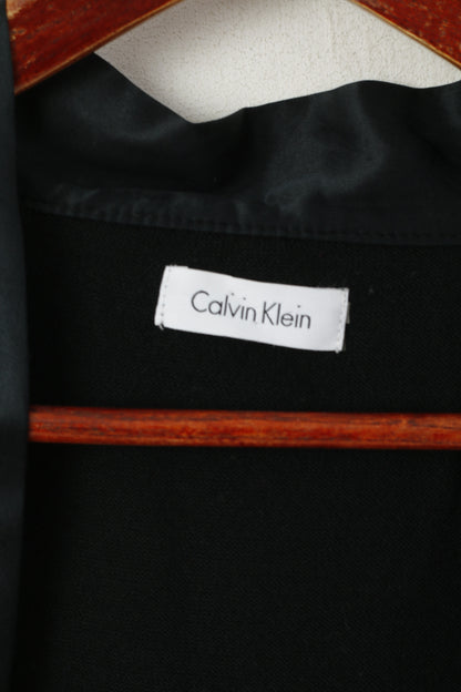 Calvin Klein Femmes M Pull Boléro Noir Laine Acrylique Crop Top À Manches 3/4