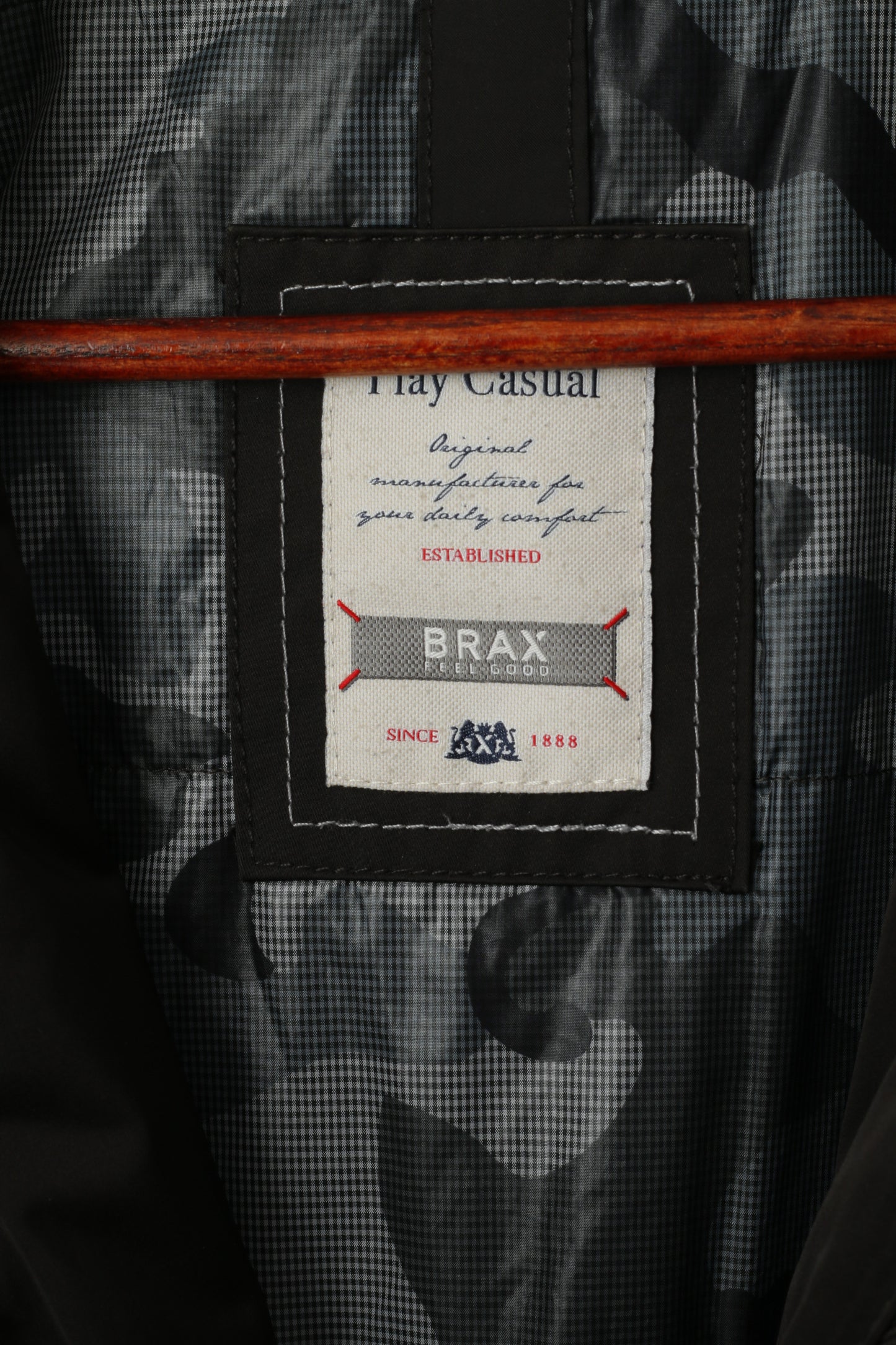 Giacca BRAX da uomo 42 54 L Marrone Hamilton Lyocell imbottito con zip classica con cappuccio nascosto