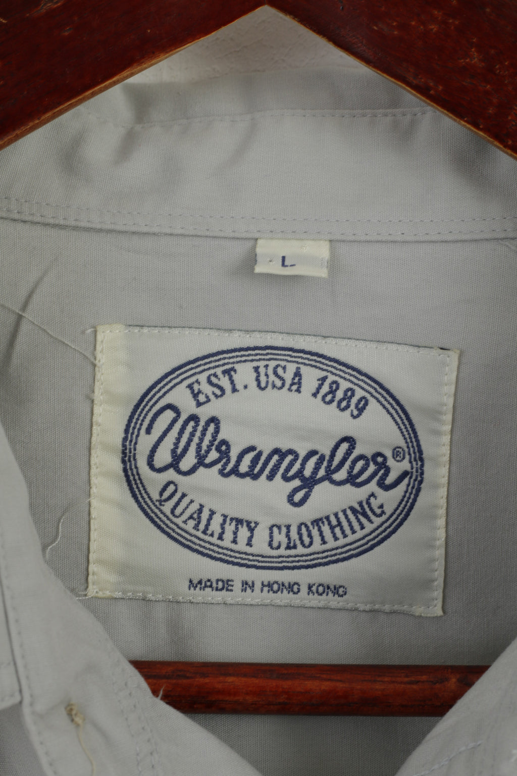 Wrangler Hommes L Chemise Décontractée Gris Clair Coton Vintage Qualité Vêtements Haut À Manches Longues