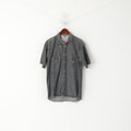 Chicanos Men M Casual Shirt Grey Denim Jeans Vintage Snap Western Cotton Top