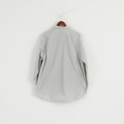 Camicia casual da uomo Wrangler L. Top a maniche lunghe in cotone grigio chiaro di qualità vintage