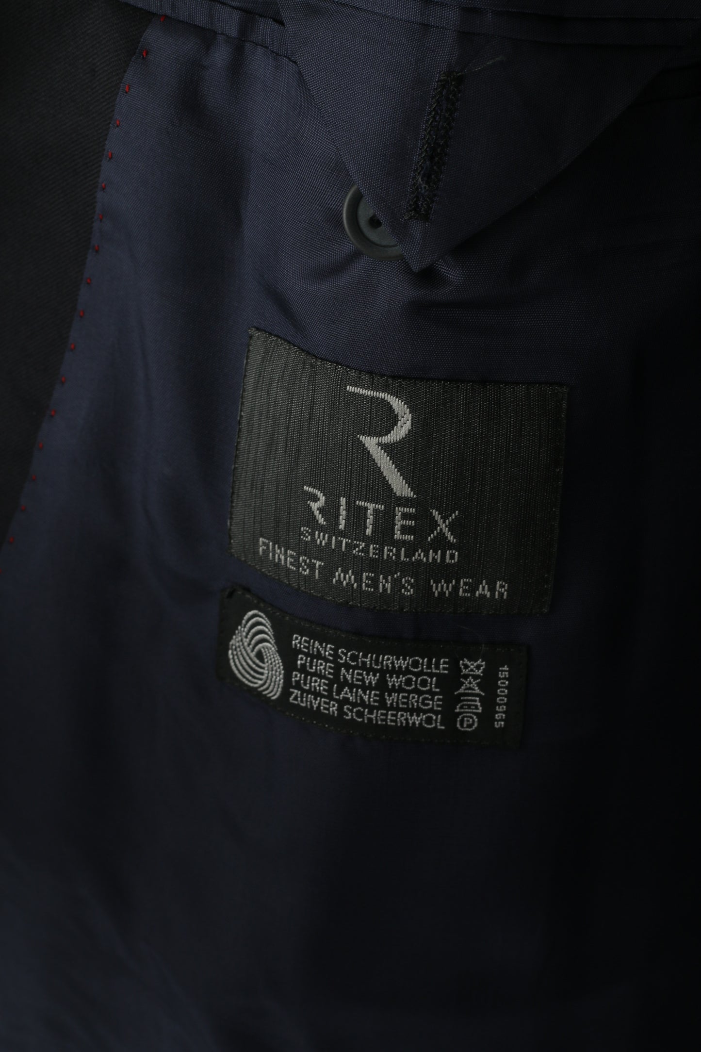 Ritex Switzerland Men 108 44 Blazer Navy Wool Double Breasted Vintage Jacket
