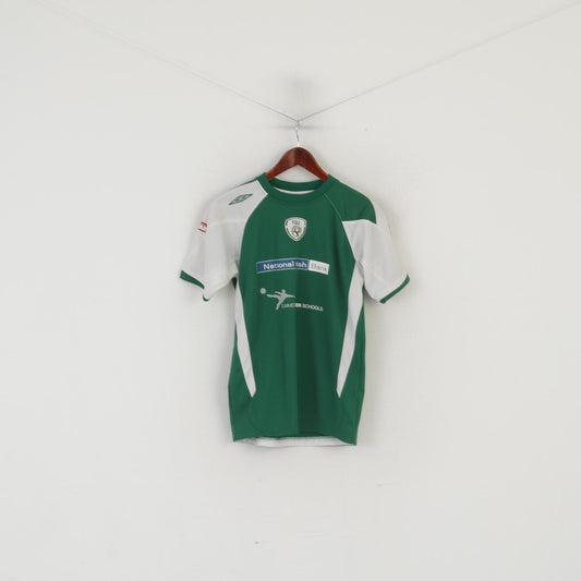 Umbro Youth XLB 12-14 Age Shirt Green FAI Ireland Football Gerrard 8 Jersey Top