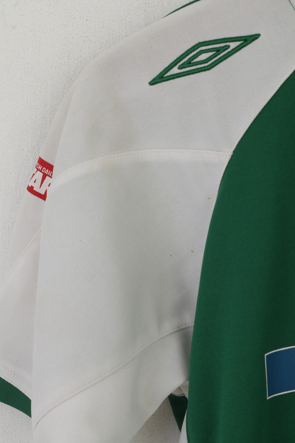 Umbro Youth XLB 12-14 Age Shirt Green FAI Ireland Football Gerrard 8 Jersey Top