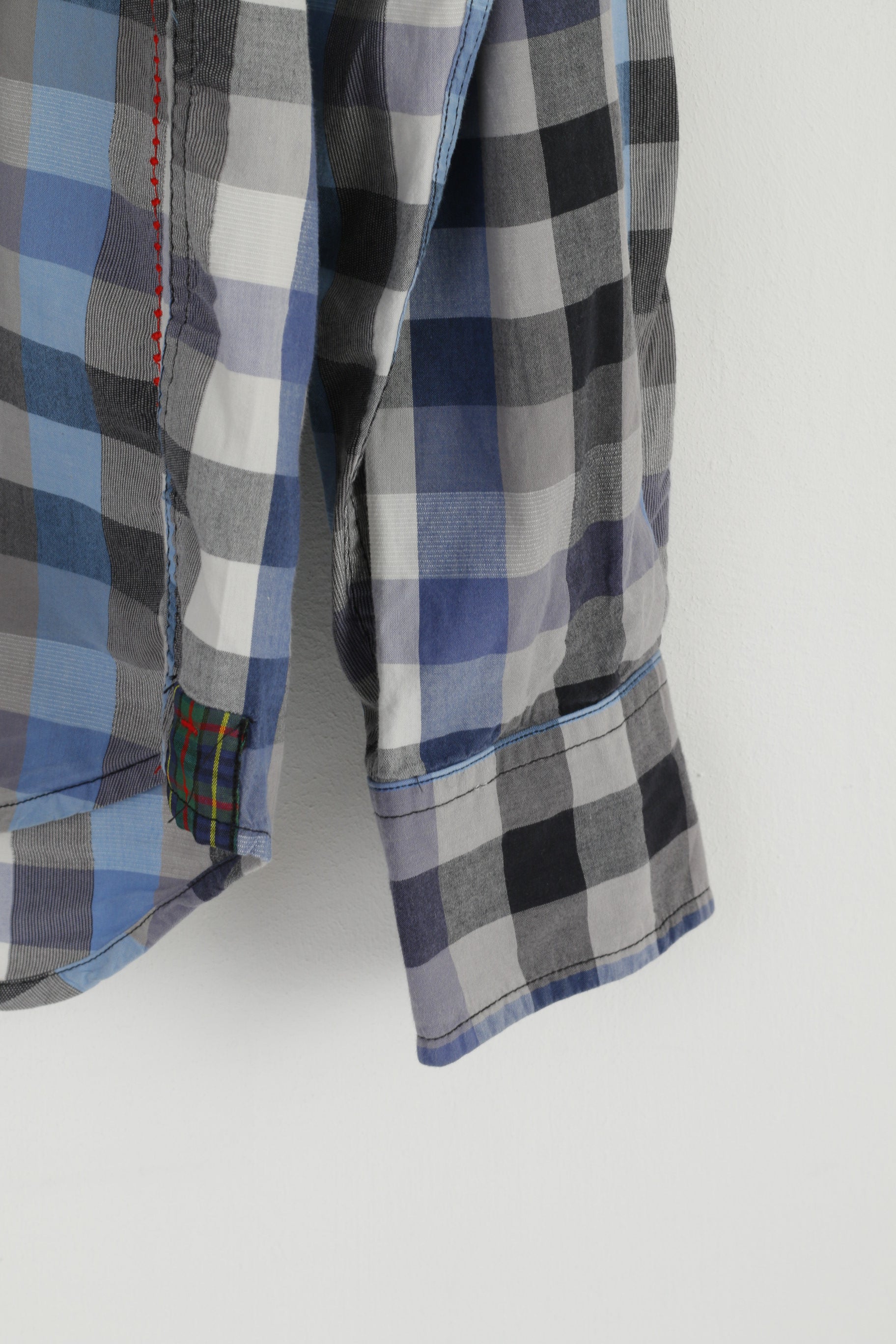 Robert Graham The Freshly Laundered Men M Camicia casual Top in cotone a quadri blu