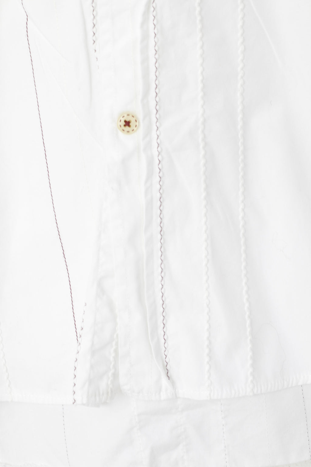 Duck And Cover Men XL Casual Shirt White Cotton Striped Texture Long Sleeve Top