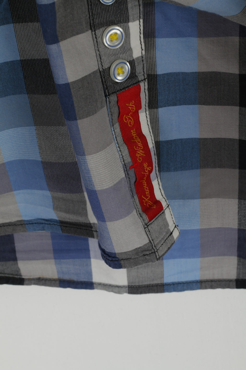 Robert Graham The Freshly Laundered Men M Camicia casual Top in cotone a quadri blu