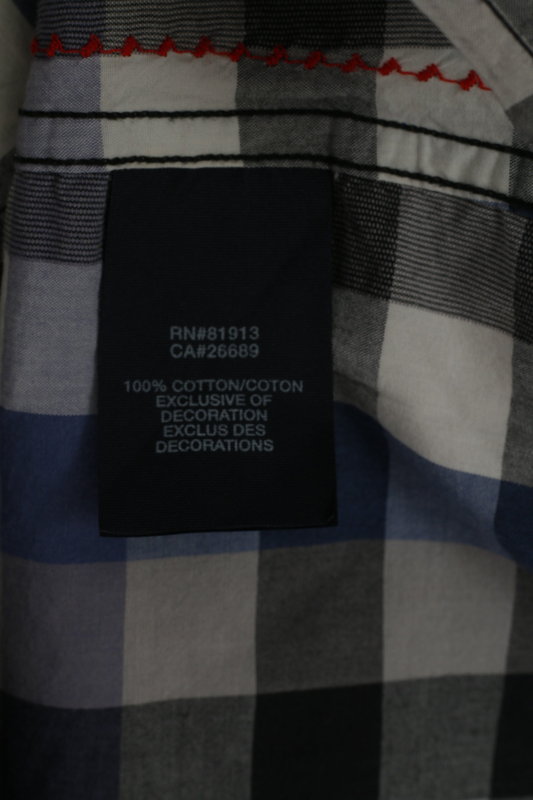 Robert Graham The Freshly Laundered Men M Camicia casual Top in cotone a quadri blu