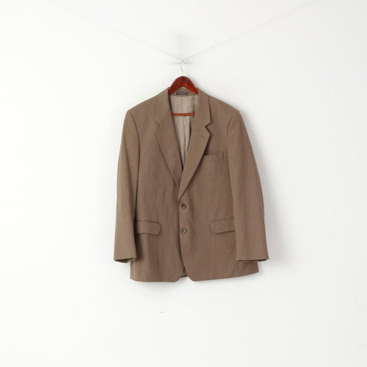 John G Hardy Of London Giacca da uomo 42 Blazer in lana marrone Vintage anni '90 giacca monopetto