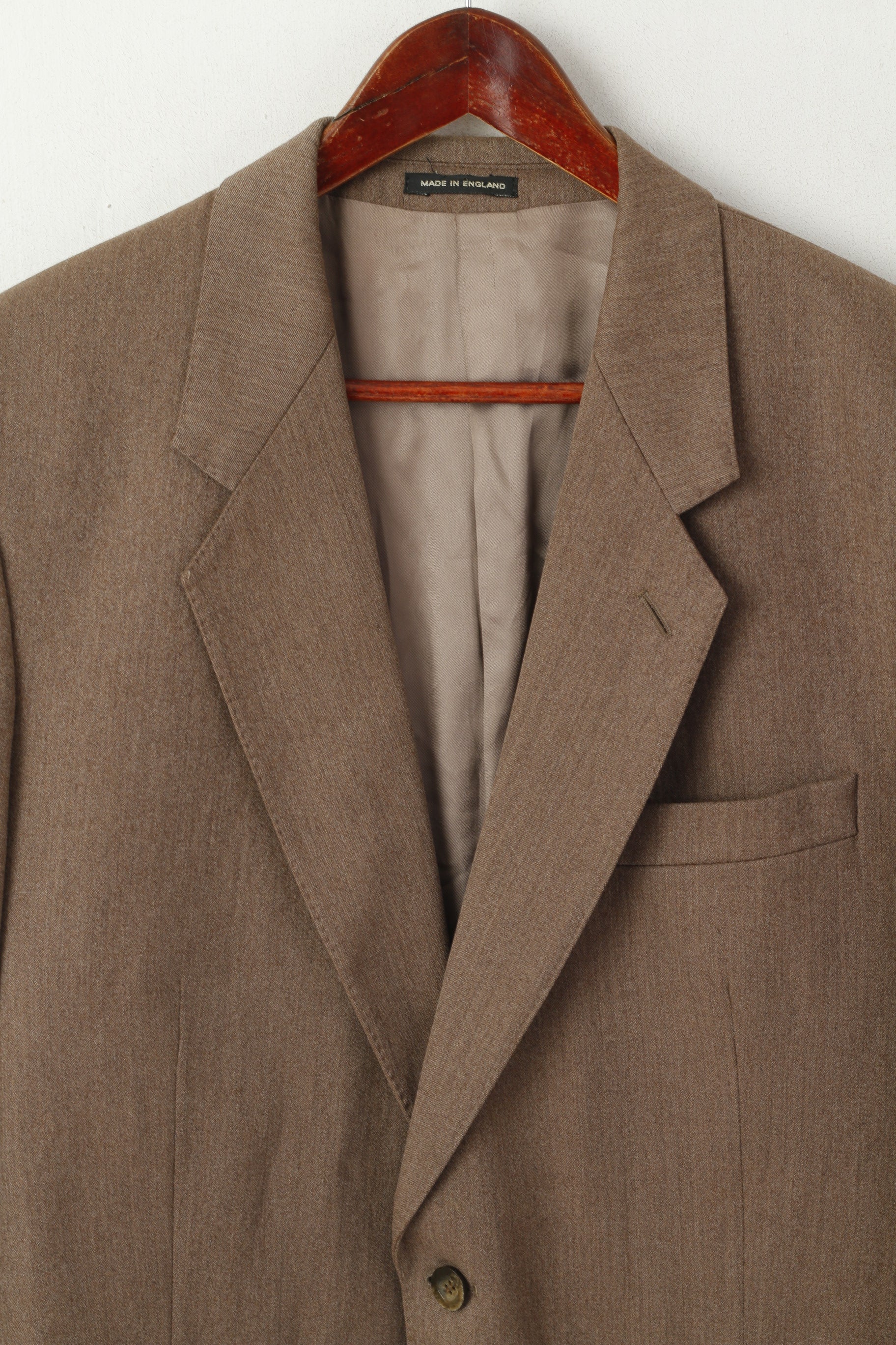 John G Hardy Of London Men 42 Blazer Brown Wool Vintage 90s Single Breasted  Jacket