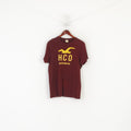 Hollister Men L Shirt Maroon Cotton Emroidered Logo Crew Neck Stretch Top