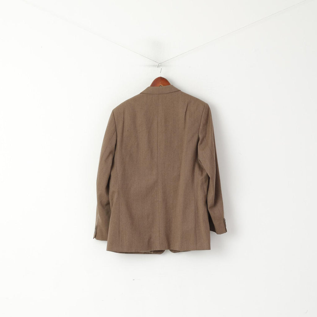 John G Hardy Of London Men 42 Blazer Brown Wool Vintage 90s Single Breasted  Jacket