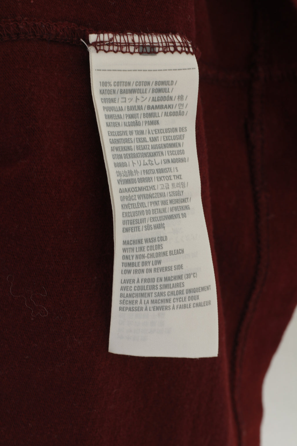 Hollister Men L Shirt Maroon Cotton Emroidered Logo Crew Neck Stretch Top