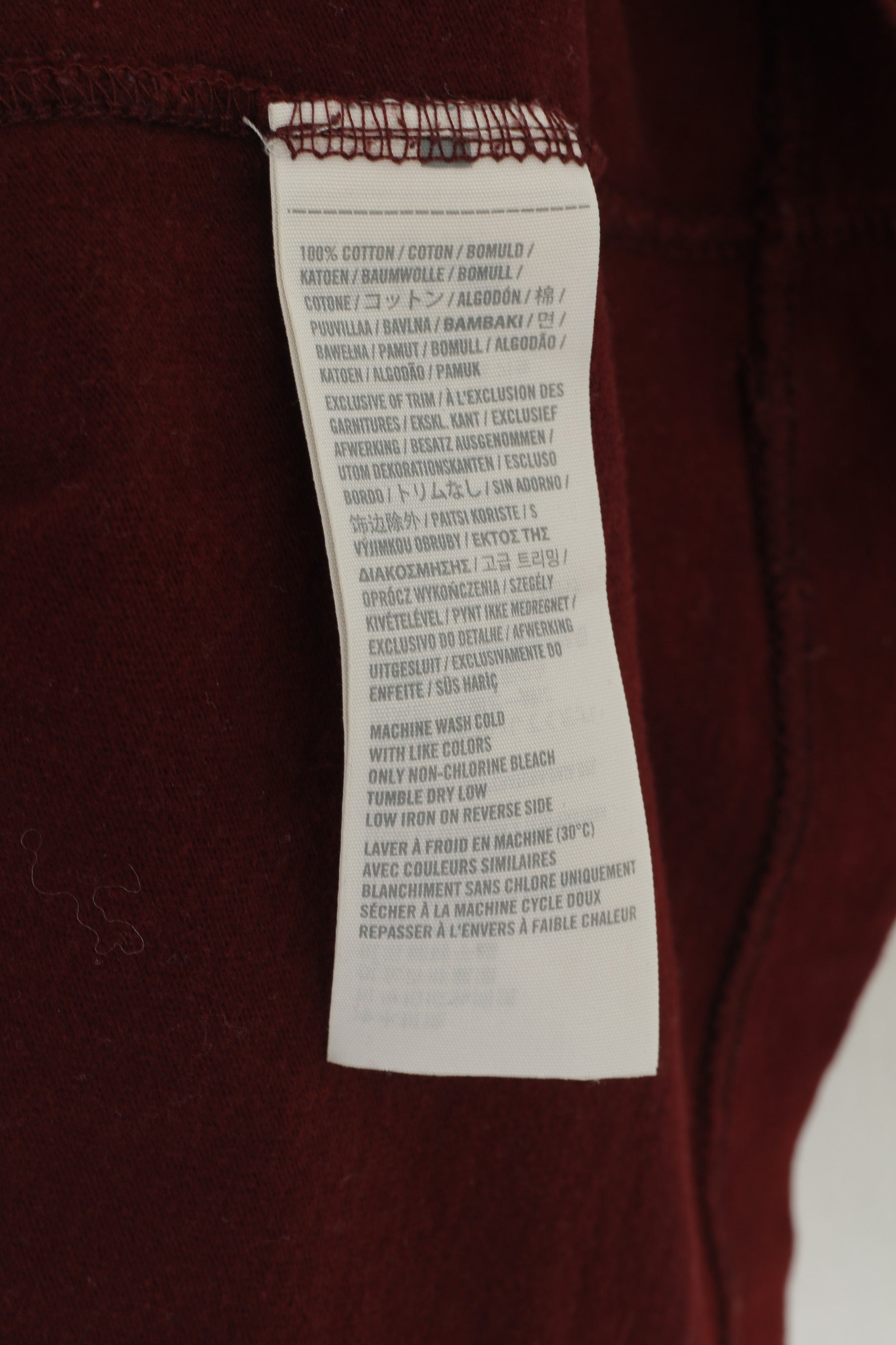 Hollister Camicia a L da uomo in cotone marrone ricamato con logo ricamato, girocollo elasticizzato