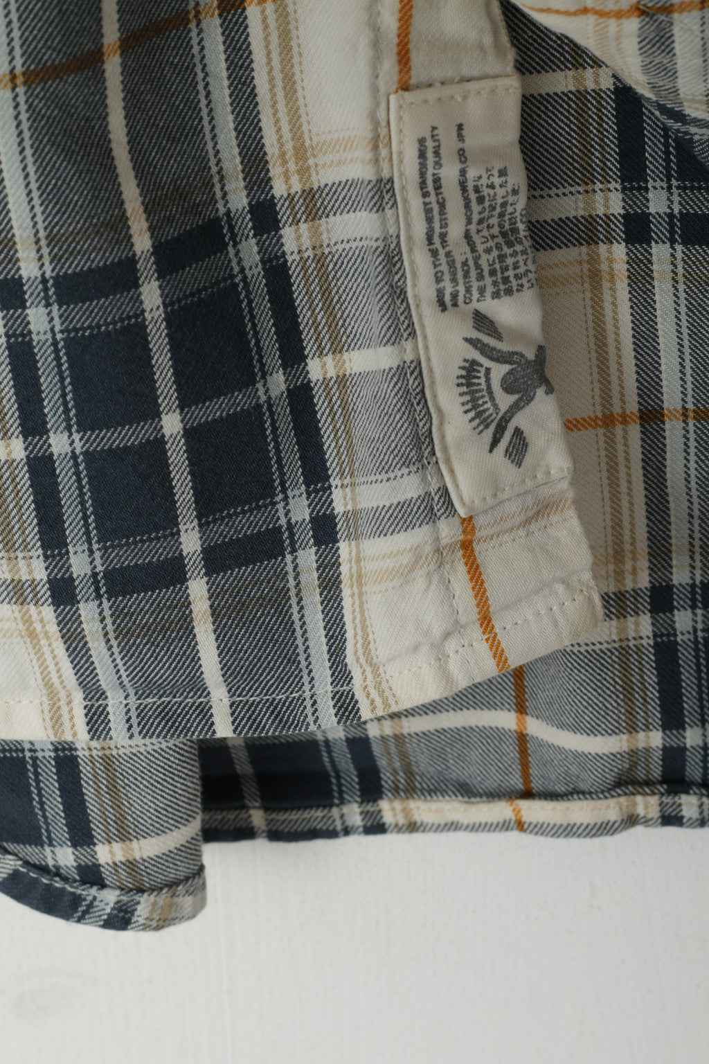 Camicia casual da uomo M Superdry Top a maniche lunghe con tasca in cotone a quadri beige