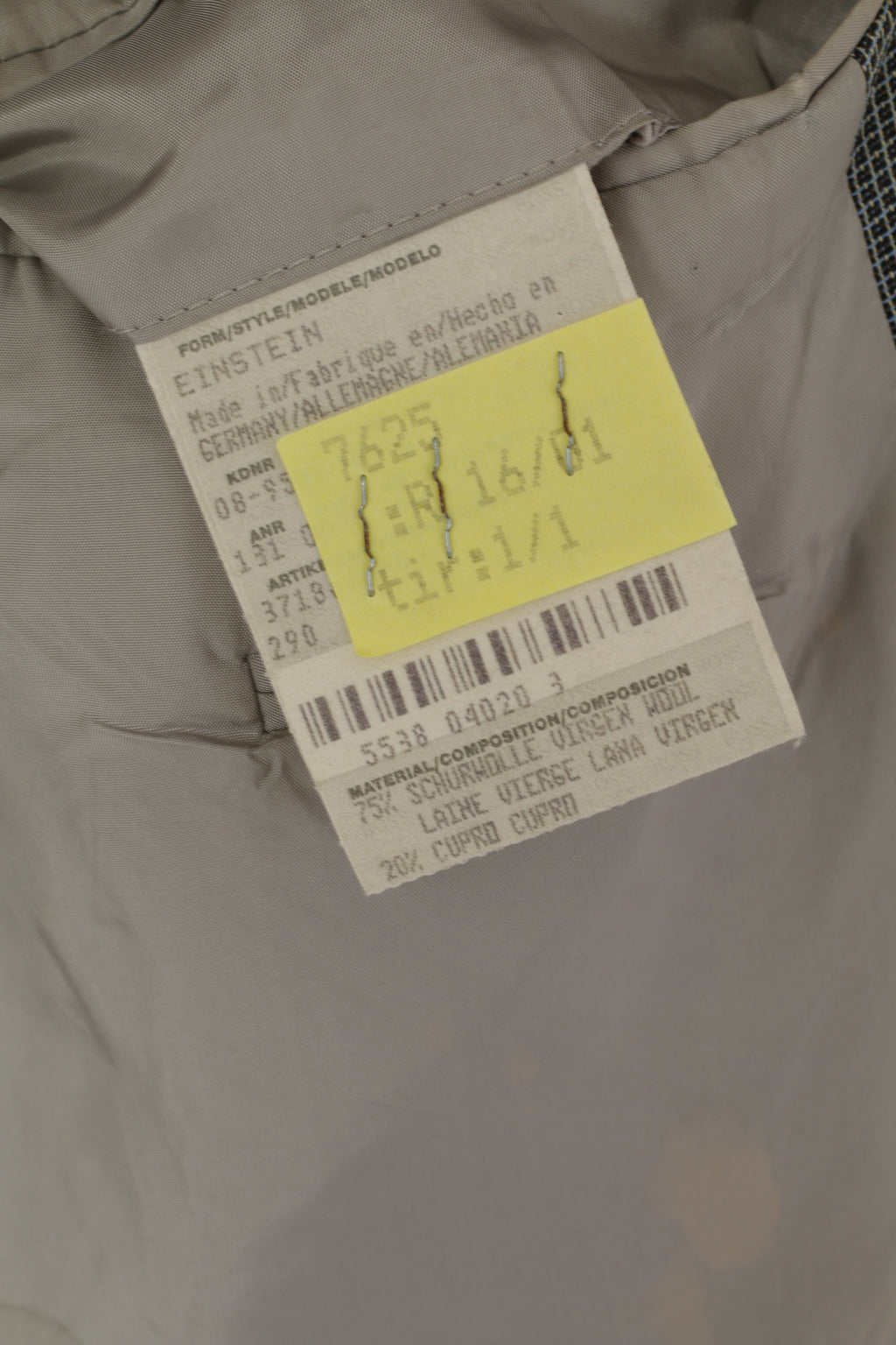 Hugo Boss Men 25 40 Blazer Grey Check Vintage Wool Einstein Single Breasted Jacket